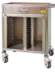 Carrello per cartelle cliniche chiudibile a chiave
